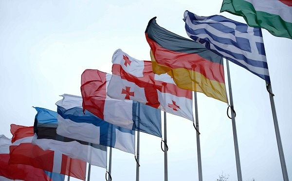 Флаг Грузии в ООН.