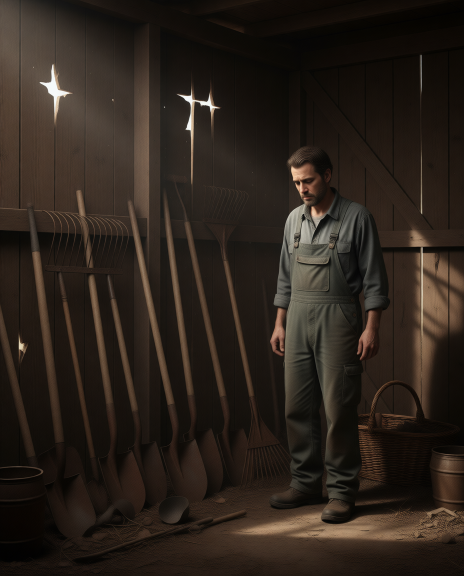 Надо было инструменты  привести в порядок и убрать осенью ...