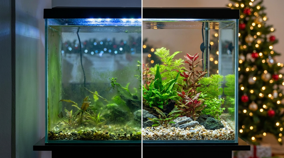 Аквариум до и после