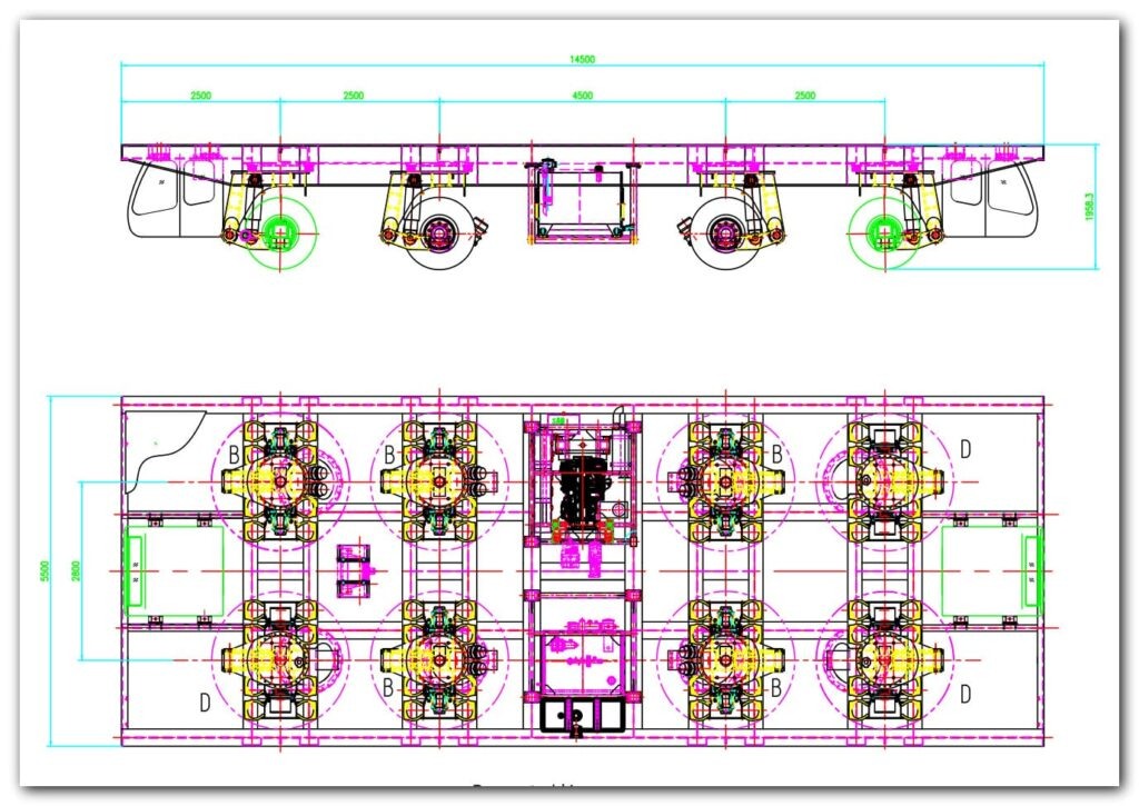 Грузовые платформы по модели JTO-001 Рабочий чертёж