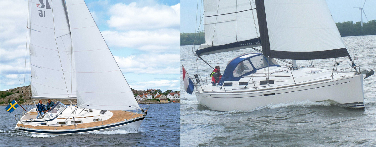 Hallberg Rassy 31 (1995) by German Frers vs Dufour 325 GL (2005) by Umberto Felci.