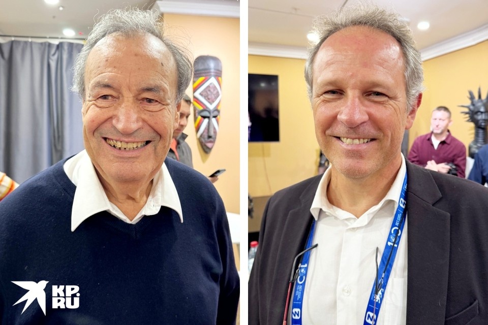    Капитан "Калипсо" Патрис Кенель (слева) и историк "Команды Кусто" Франк Машю (справа) Евгений САЗОНОВ