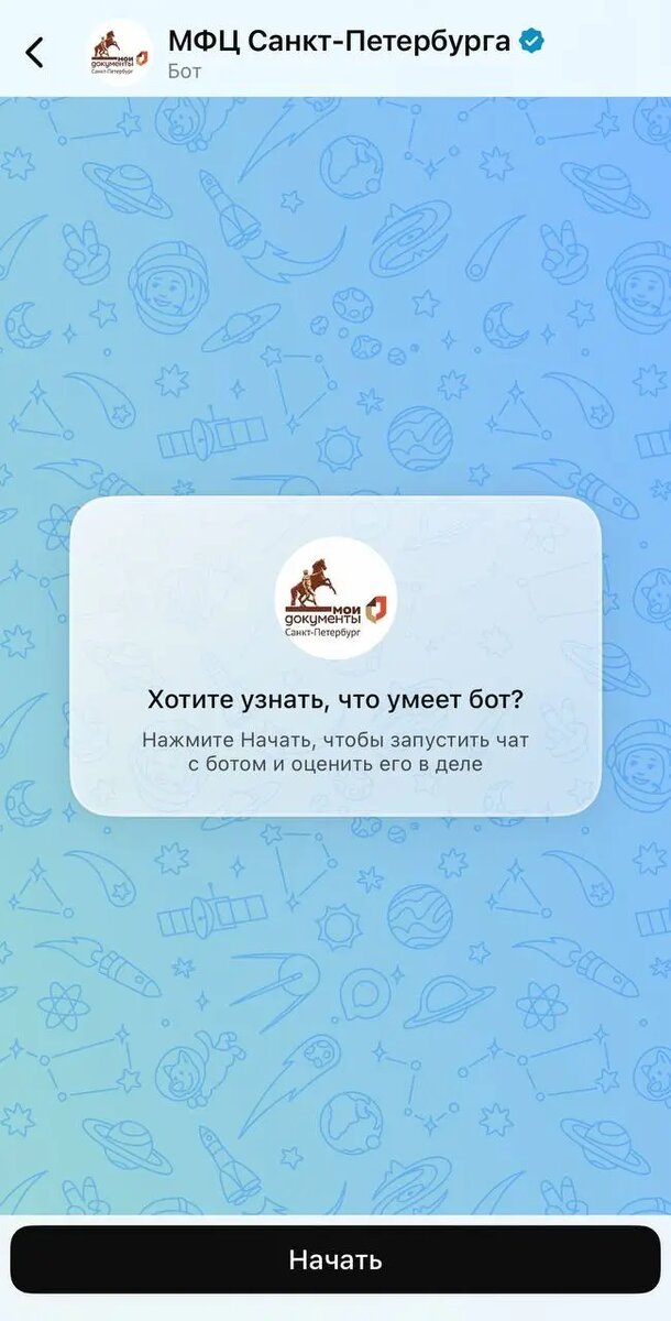   Фото: скриншот чат-бота «МФЦ Санкт-Петербурга» в МАХ