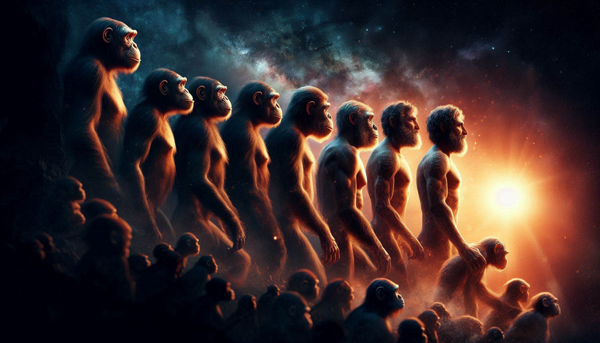 Эволюция, иллюстрацияАвтор: ИИ Copilot Designer//DALL·E 3 Источник: www.bing.com