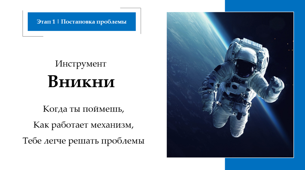 Слайд с авторского мастер класса "Решение проблем" в бизнесе и управление. Олега Борода.