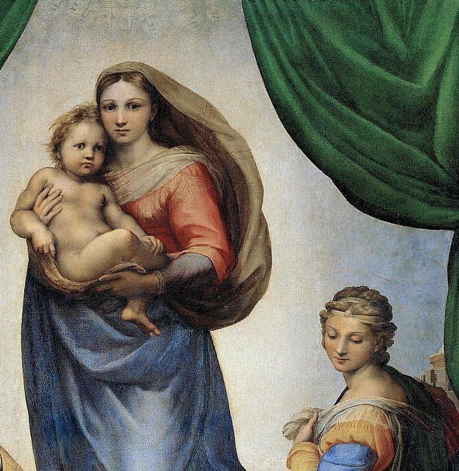 Рафаэль Санти, «Сикстинская мадонна». Фрагмент.