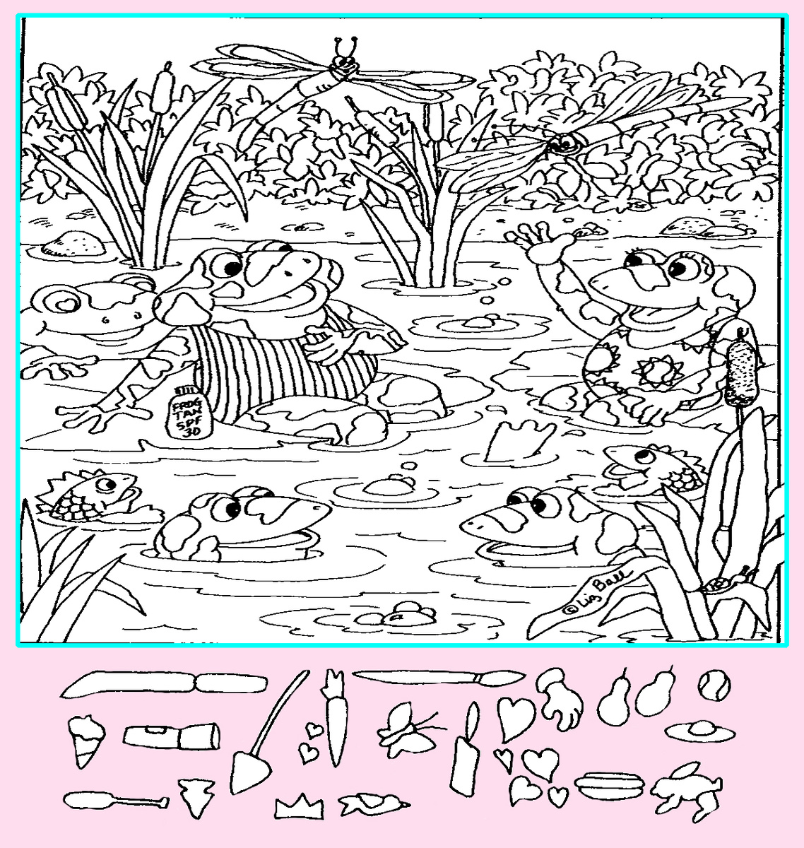 Тест на внимательность: найди сердце, кисть, мячик и другие предметы. Картинка подготовлена автором