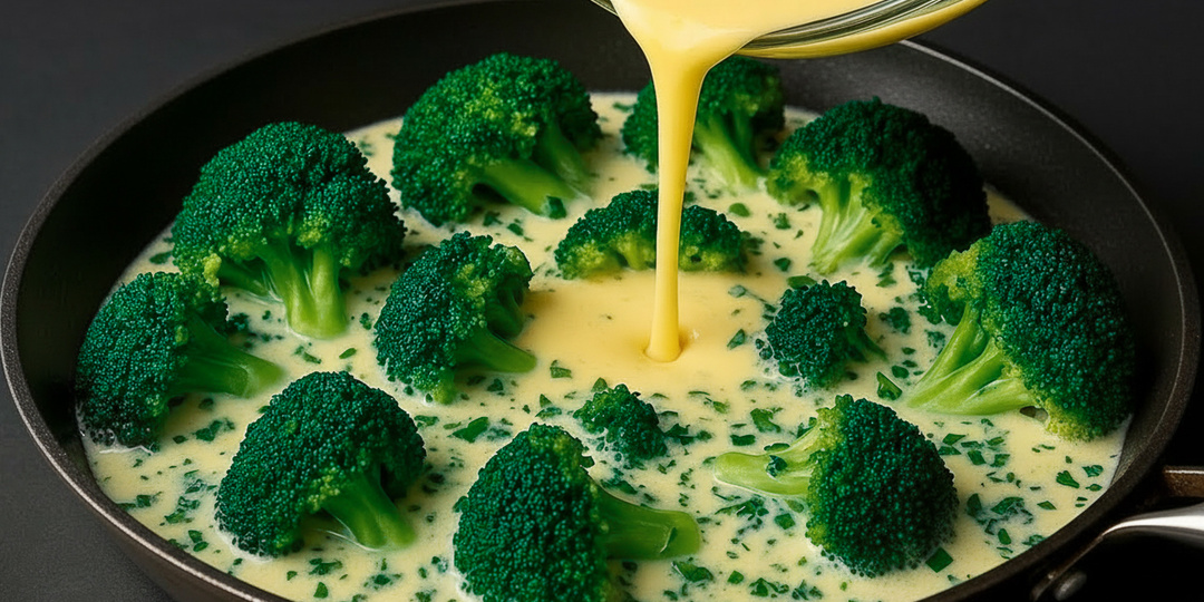 Секрет сочной запеканки — брокколи внутри и сливочный соус сверху