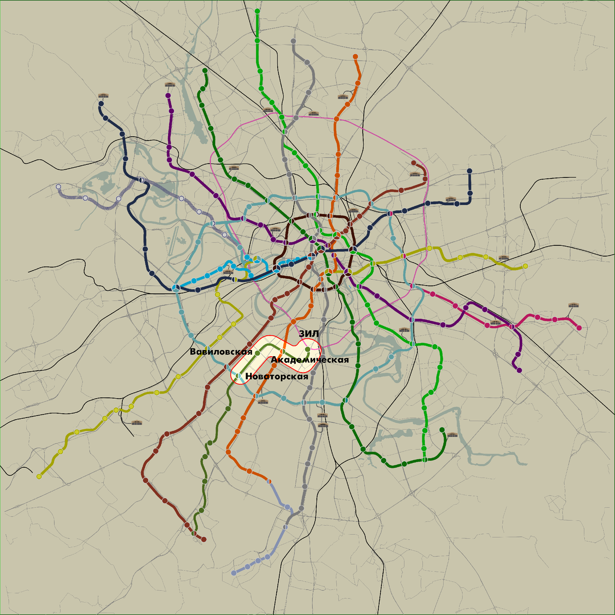 Открытый участок на общей схеме