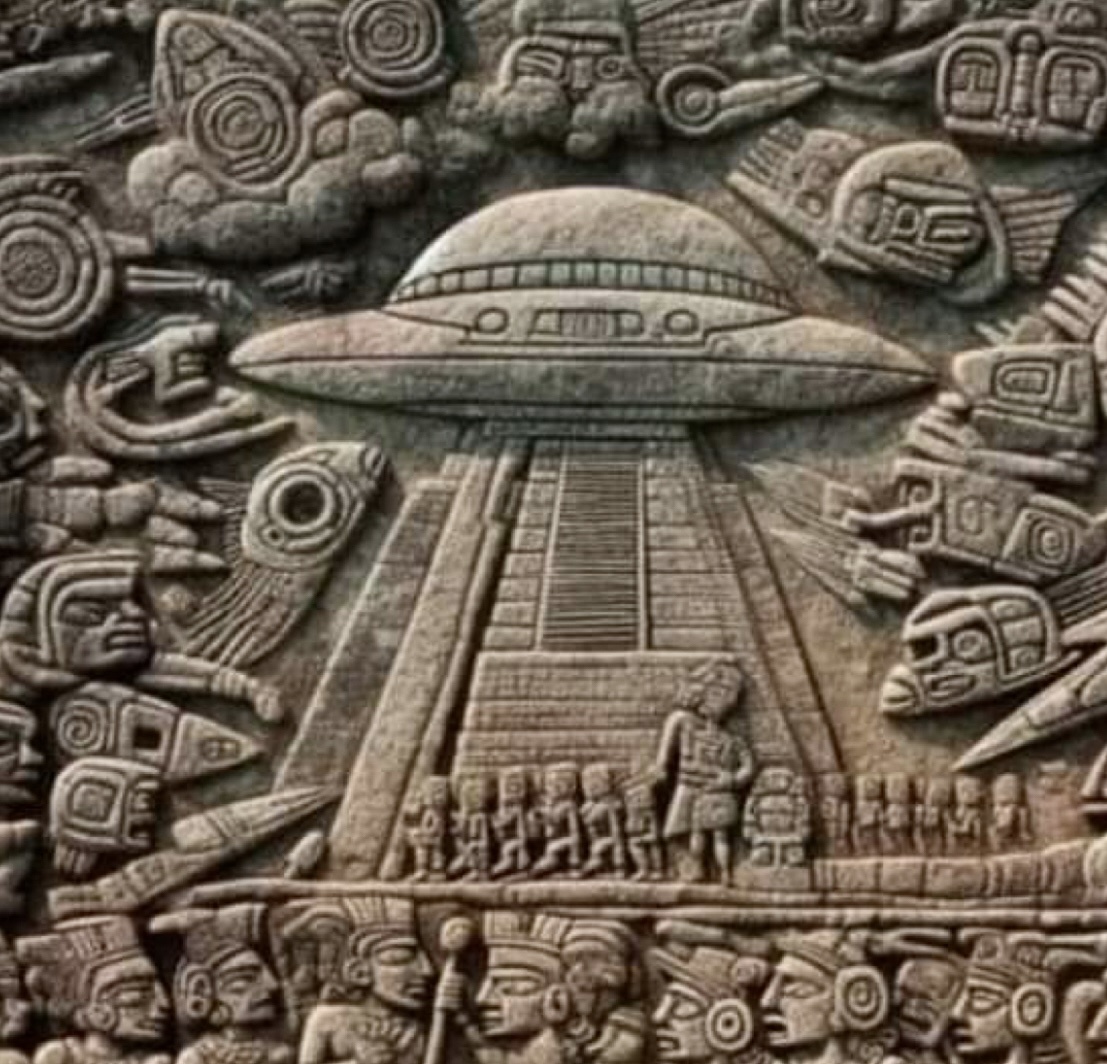 Древние изображение прилёта внеземных цивилизаций 