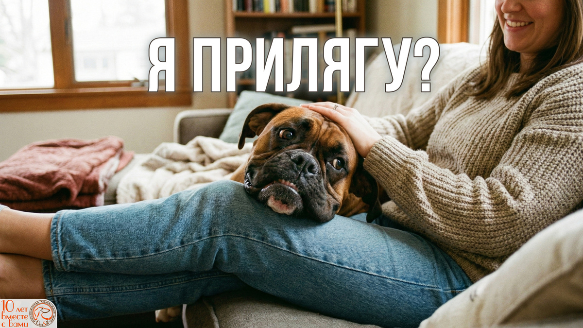 Иногда собаке не нужно разрешение – она просто видит уютное место на ваших ногах и занимает его, потому что это самое безопасное и тёплое место во всём доме. | Иллюстрация: DogSelf