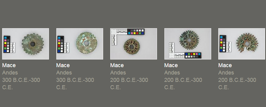 Код экспонатов: Sf517, Sf519, Sf509, Sf505, Sf520, 2990/782... Состав: медь+золото. Размеры: 1.5-2 см x 8-10 см. / https://collection-online.moa.ubc.ca/home