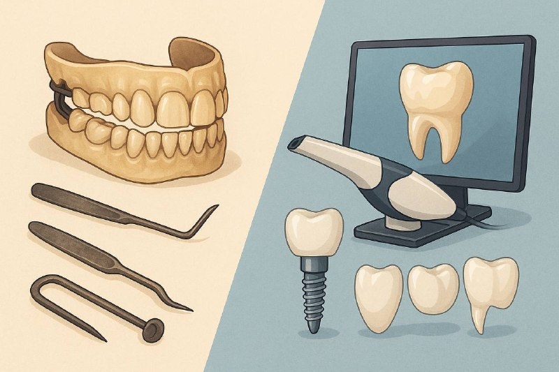 Раньше протезирование напоминало скорее ювелирную механику: зубы делали вручную, примеряли «на глаз», а пациенты терпеливо подстраивались под новое ощущение во рту: как под туфли, которые чуть жмут.

Сегодня всё иначе. Стоматология выросла в полноценную высокотехнологичную отрасль, где врач не просто «ставит коронки», а создаёт индивидуальную архитектуру улыбки, и  каждая работа рассчитано до миллиметра.

🌐 В работе используются 3D-сканеры, и это помогает избежать дискомфорта, который сопровождал применения предшествующих технологий.

🦷 Появились современные материалы:
керамика, имитирующая природную прозрачность и игру света; цирконий, который выдерживает нагрузки не хуже стали; композиты, которые позволяют сделать тонкую, но прочную реставрацию.

🎨 Протезирование стало эстетикой, а индивидуальная улыбка, подбирается именно под вас.

🤝 Стоматолог в XXI веке — это проводник между технологиями и человеком. Он учитывает анатомию, привычки, дикцию, даже манеру улыбаться. Потому что идеальный протез — тот, который не ощущается вовсе.

И, возможно, главное в этой истории то, что пациентам больше не нужно «терпеть». Теперь им предлагают комфорт, эстетику и уверенность в каждом движении челюсти.