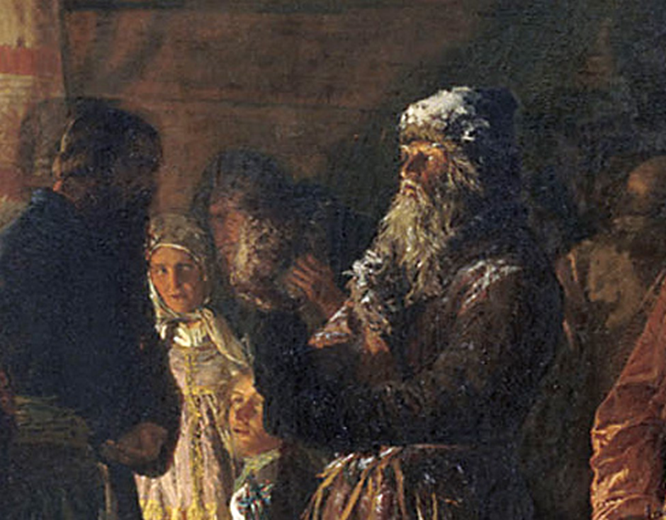 Максимов "Приход колдуна на крестьянскую свадьбу", фрагмент картины. Фото из открытого доступа