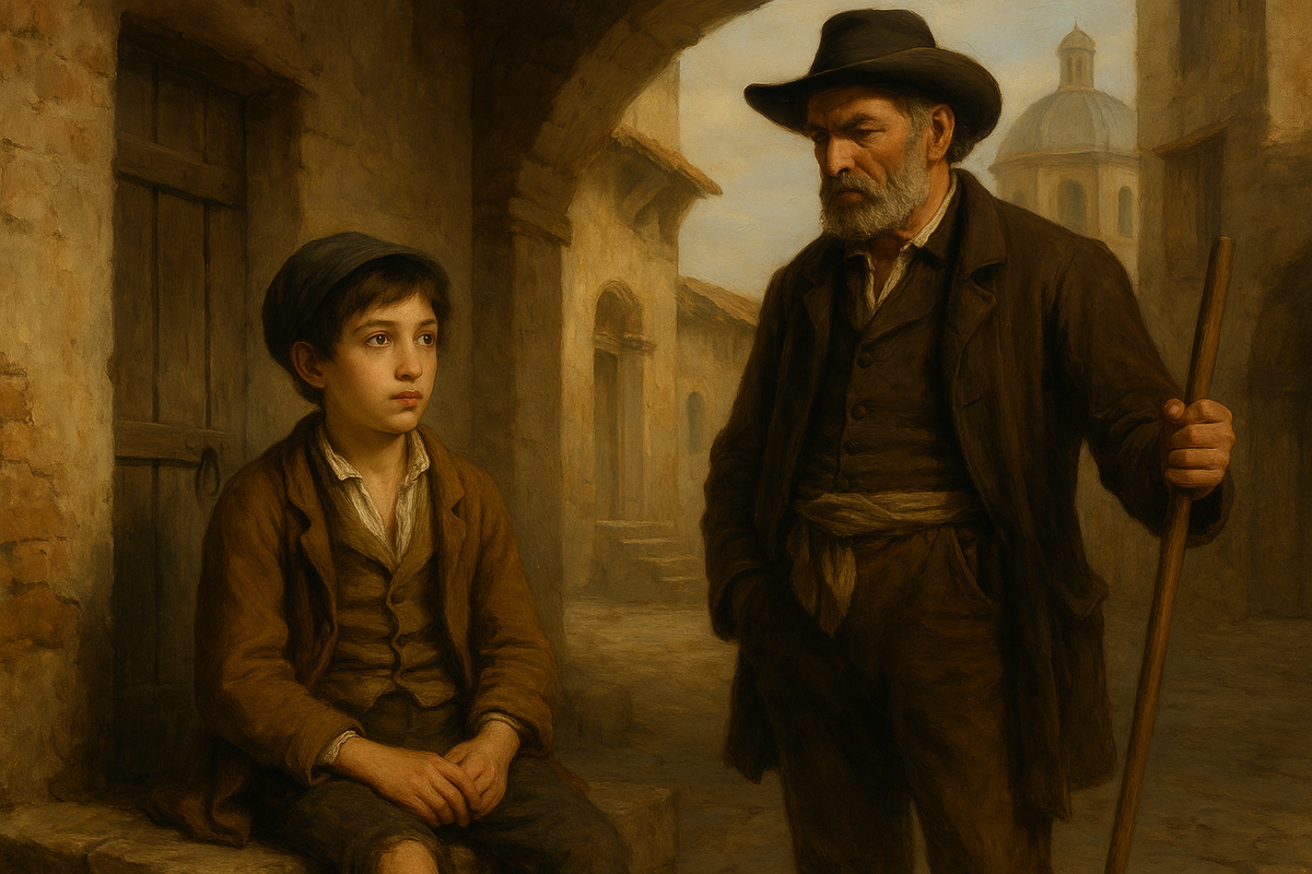 Маленький Гаэтано Доницетти у ломбарда в Бергамо.