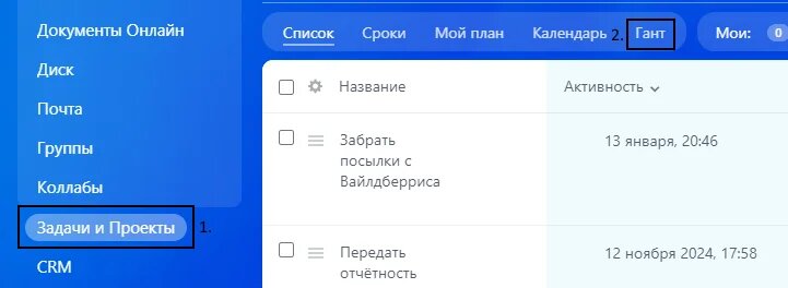 Как открыть диаграмму Ганта в Битриксе