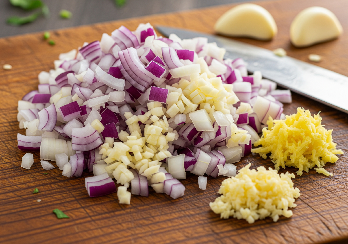 Подготовьте овощи и пряности