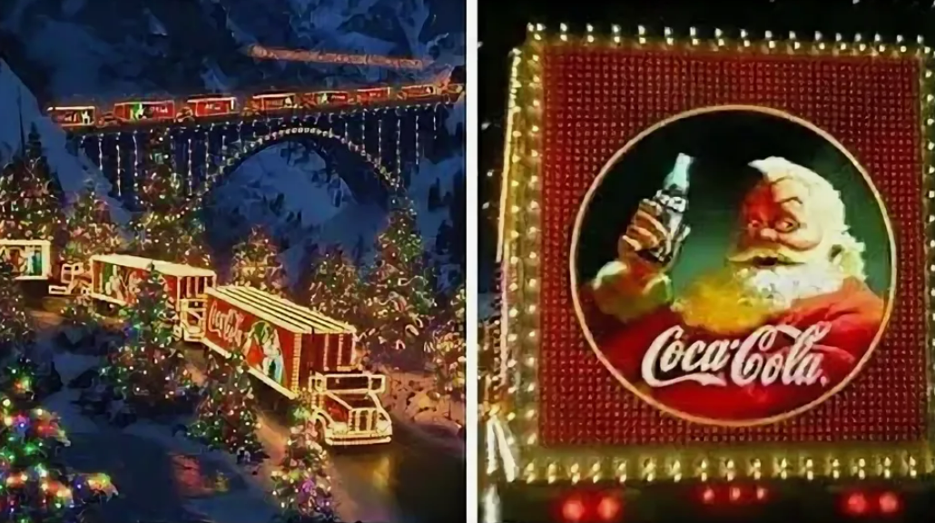 Кадры из первой рождественской рекламы Coca-Cola 1995 года. Изображение из открытых источников "Яндекс.Картинки".