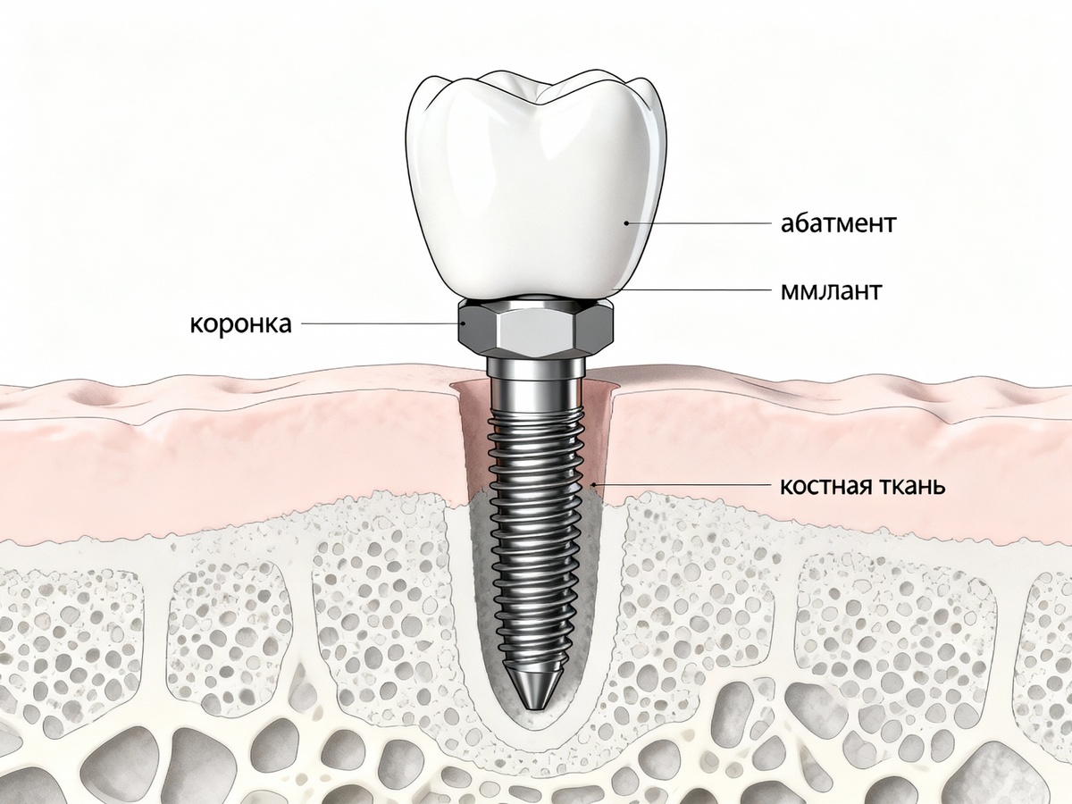 Структура зубного импланта и его компоненты