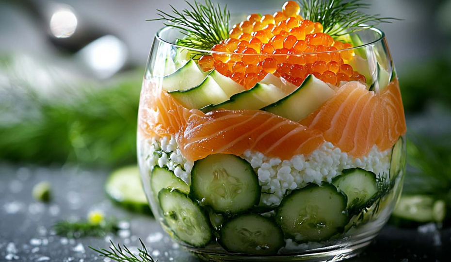 Легко и красиво: салат с семгой, который не испортит фигуру