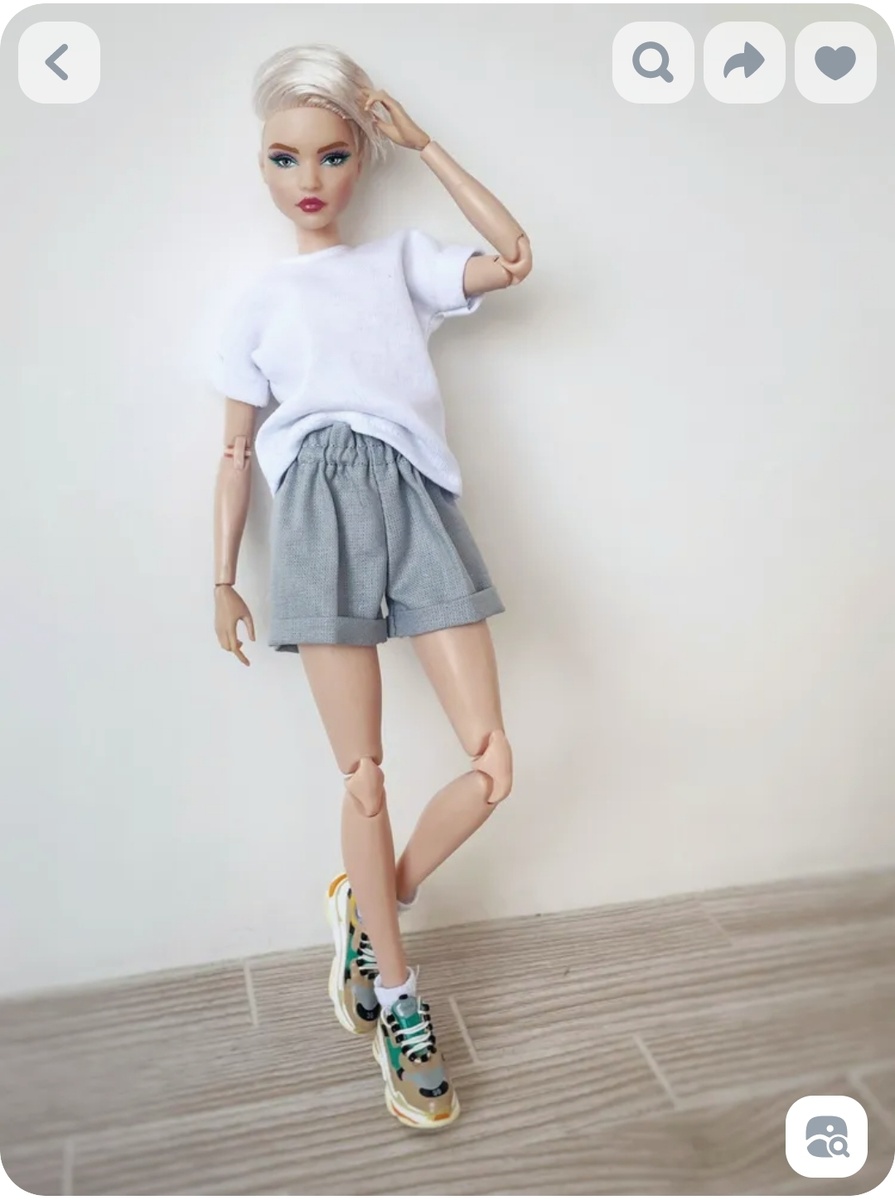 BBGARDEROB. Одежда для кукол. Шорты и футболька для куклы Barbie. Скриншот автора. OZON.