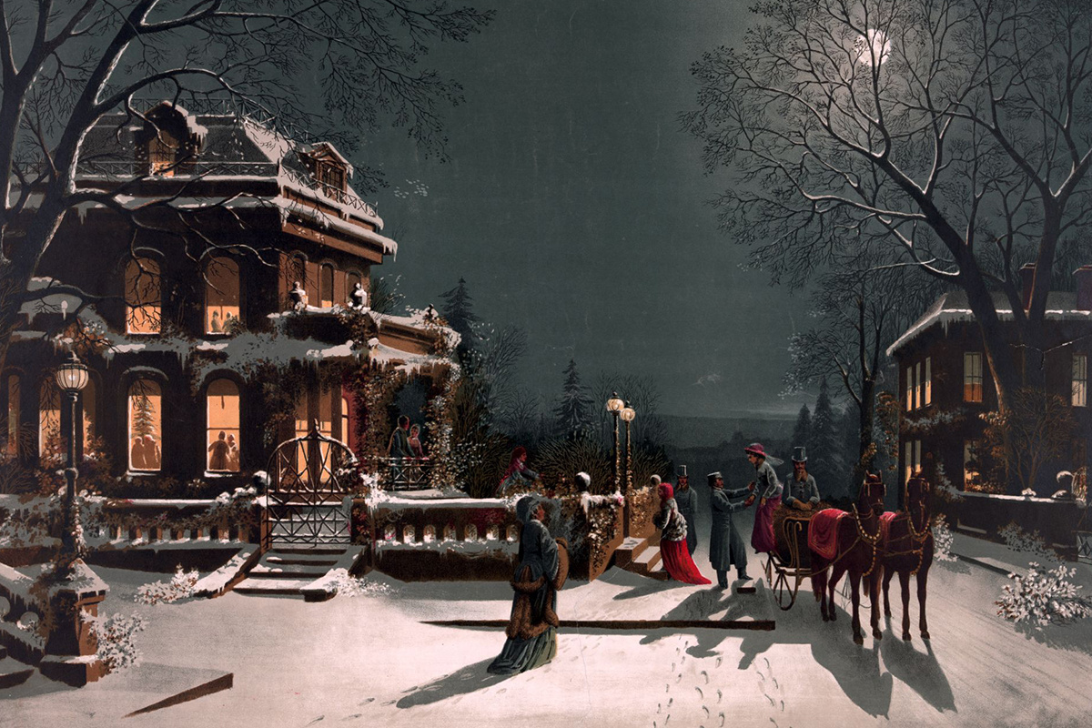 Public Domain / Wikimedia Commons📷Рождественская открытка (1880)