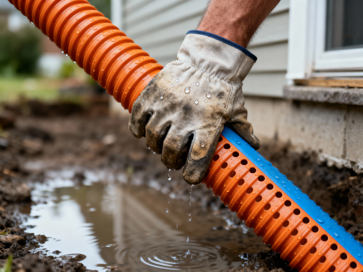 Знаете, что стоит между вашим сухим подвалом и весенним потопом? Вот такая невзрачная, но грамотно уложенная труба.