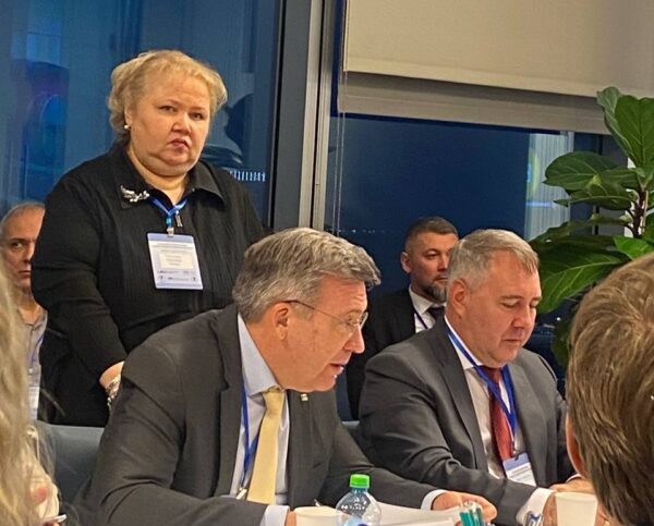 Янина Тихонова-Гришина, Владлен Максимов и Владислав Заславский на сессии, посвященной маркировке на конференции. Фото: Виктория Арсеньева