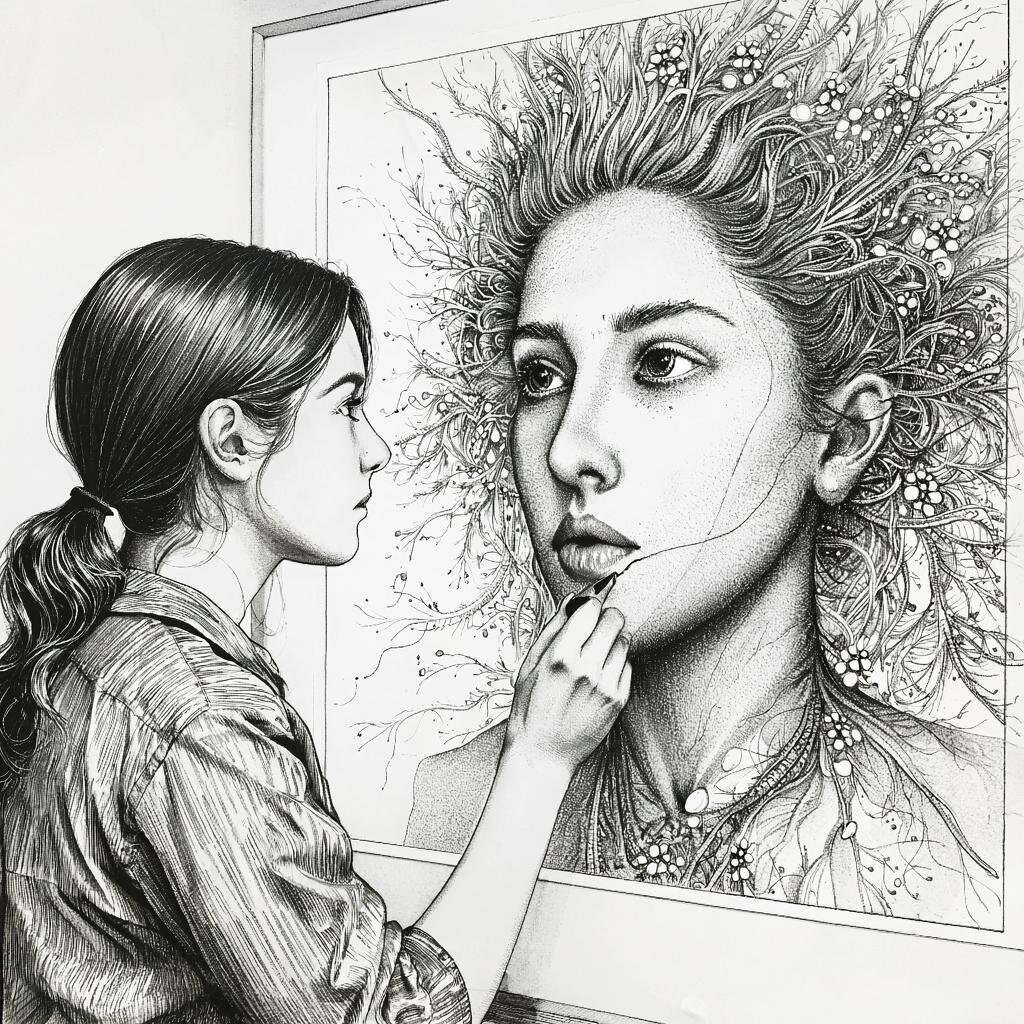 Фиктивная Точка Искусства: астрологический ключ к творческому гению. Иллюстрация сгенерирована нейросетью