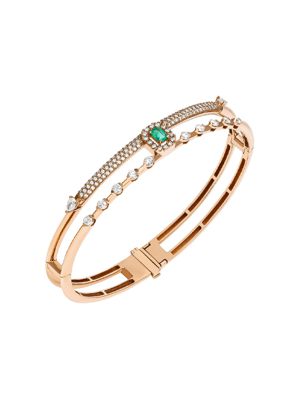 Браслет Casato Maureen Medine из розового золота с бриллиантами и изумрудом