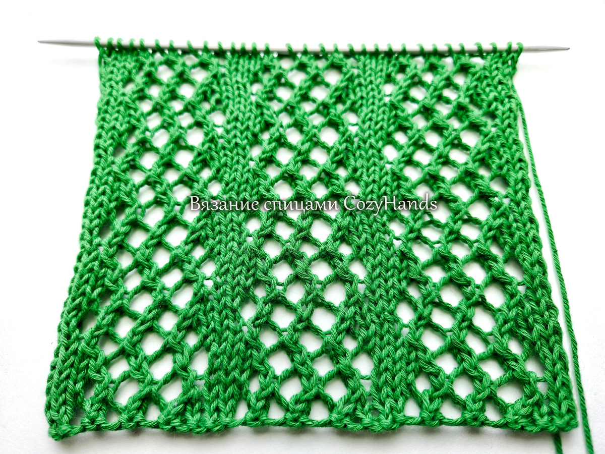 Эффектный узором с зигзагами и сеточкой