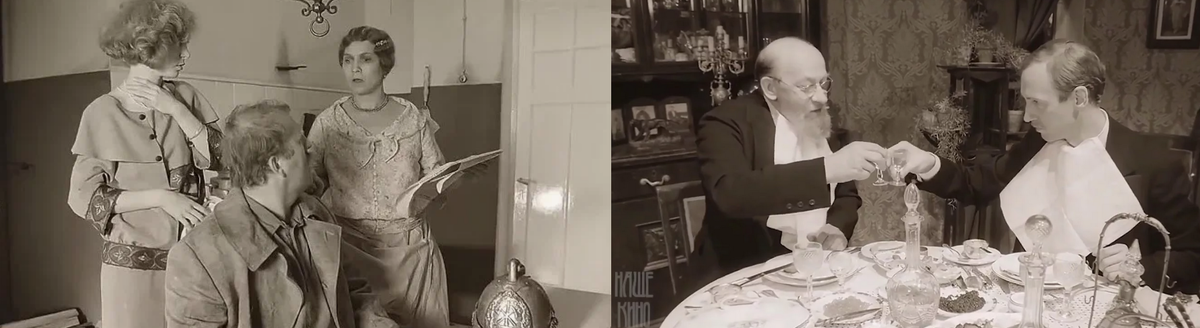 Коллаж кадров из кино СССР Владимира Бортко «Собачье сердце»