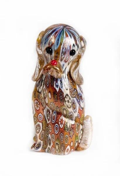 Фигурка собаки миллефиори из муранского стекла- murano-club.ru 