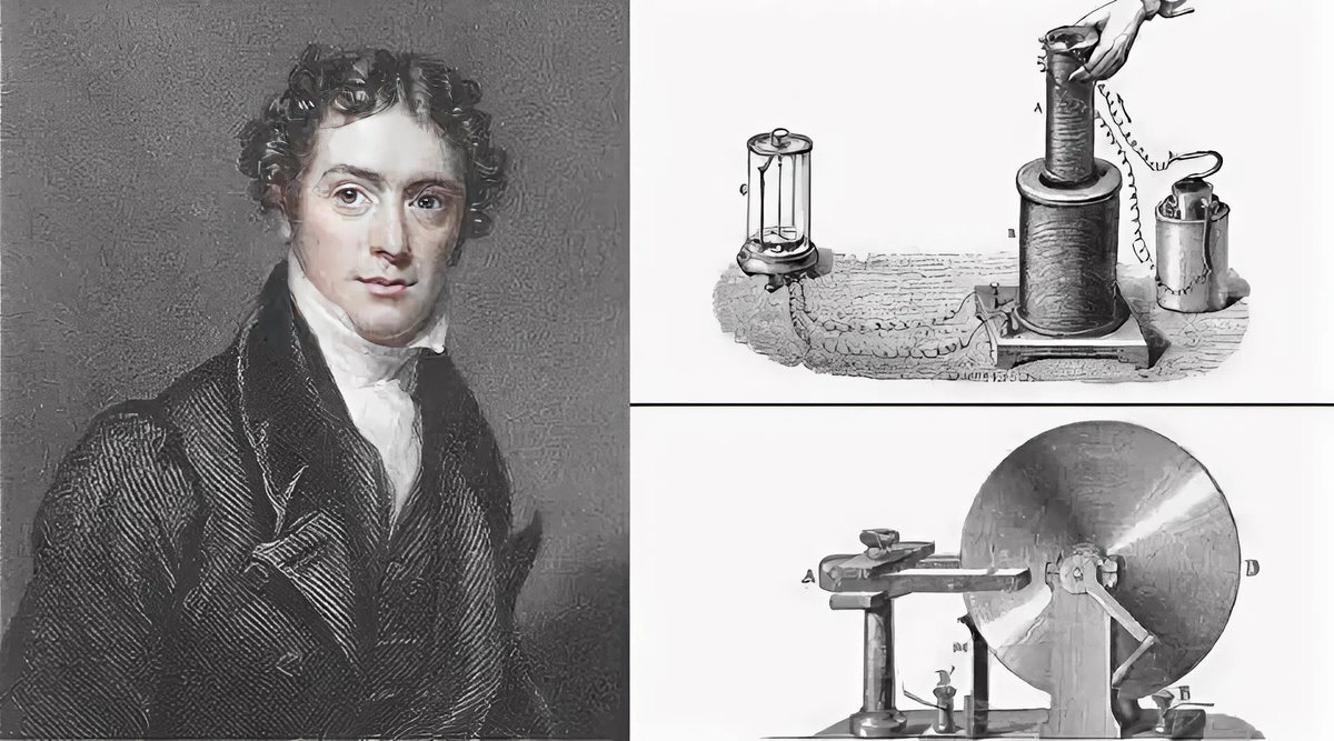 Майкл Фарадей и его «колесо» в 1821 году. Материал взят с сайта https://www.youtube.com