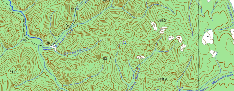 Река Алешкина. Фрагмент карты, 2001г.