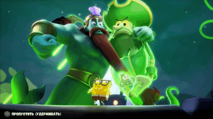 Gif картинка "Гиганты объединяются против Боба и Патрика"