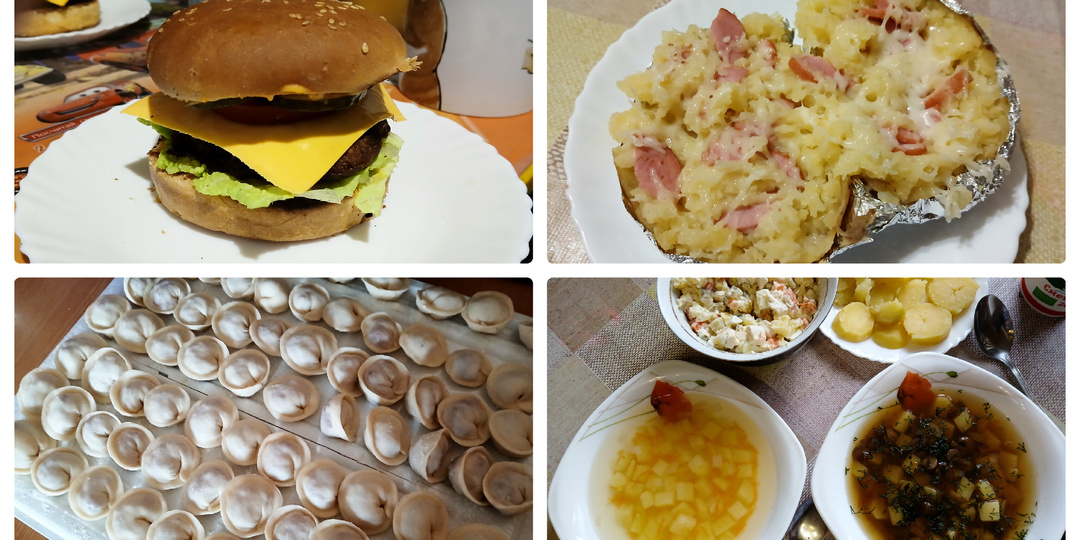 Всю неделю готовила по заказу мужа и трёх сыновей. Получилось вредное, но вкусное меню