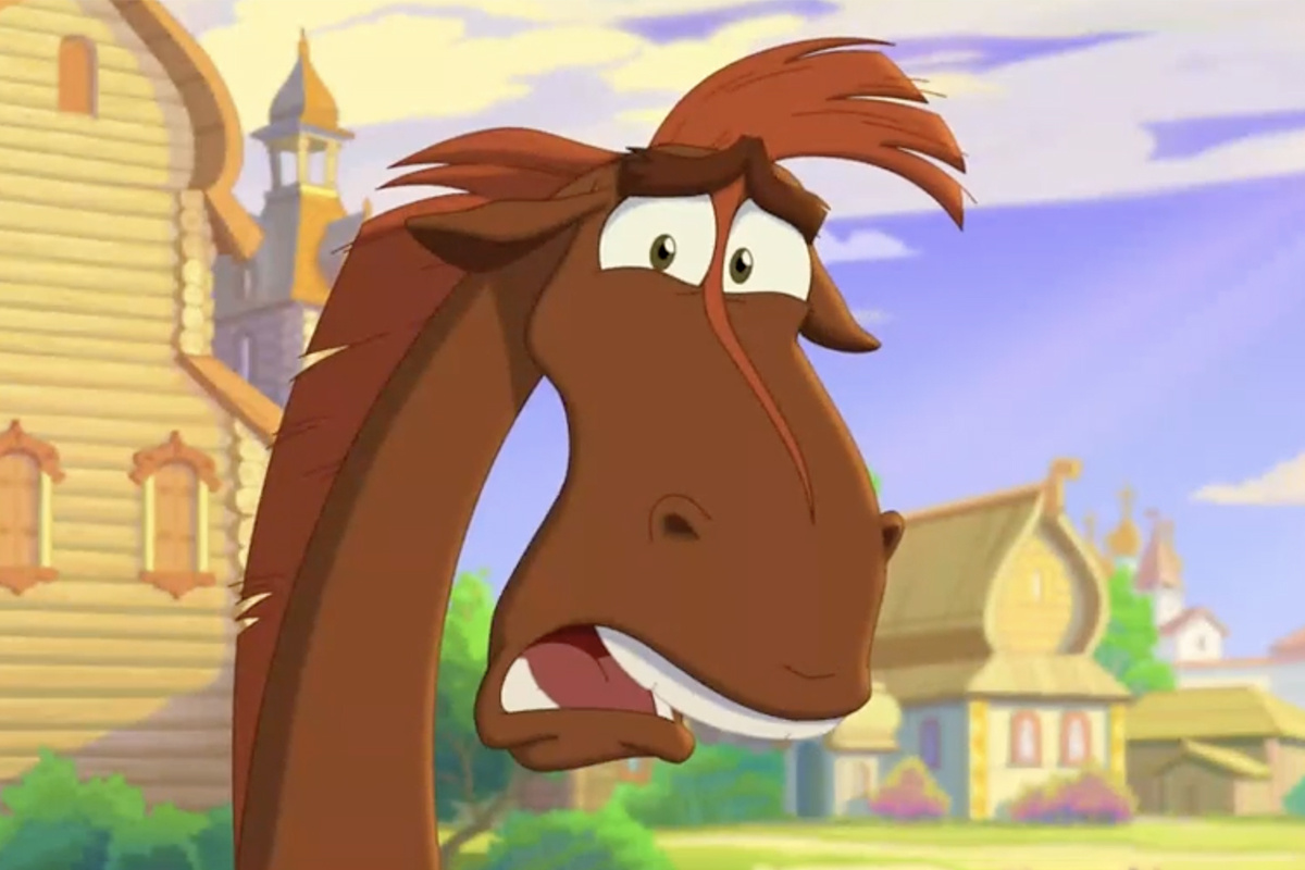 Кинокомпания «Вольга»📷Конь Юлий, кадр из анимационного фильма «Три богатыря и свет клином», 2025 год