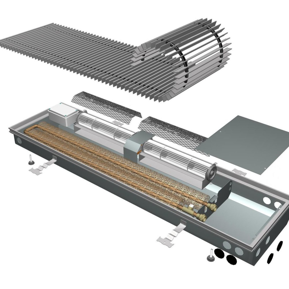 Внутрипольный конвектор с вентилятором