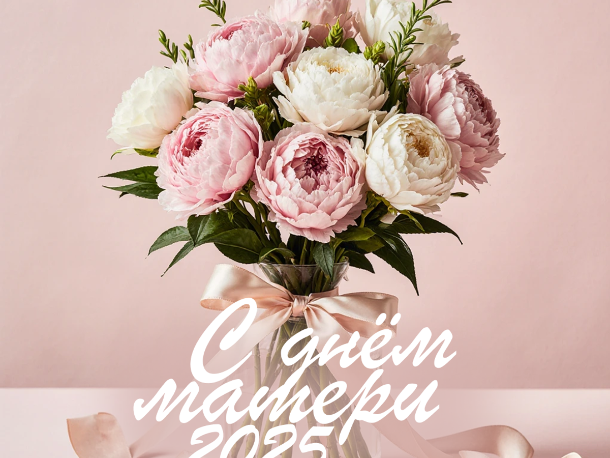    Открытка с букетом к Дню матери© Изображение сгенерировано ИИ