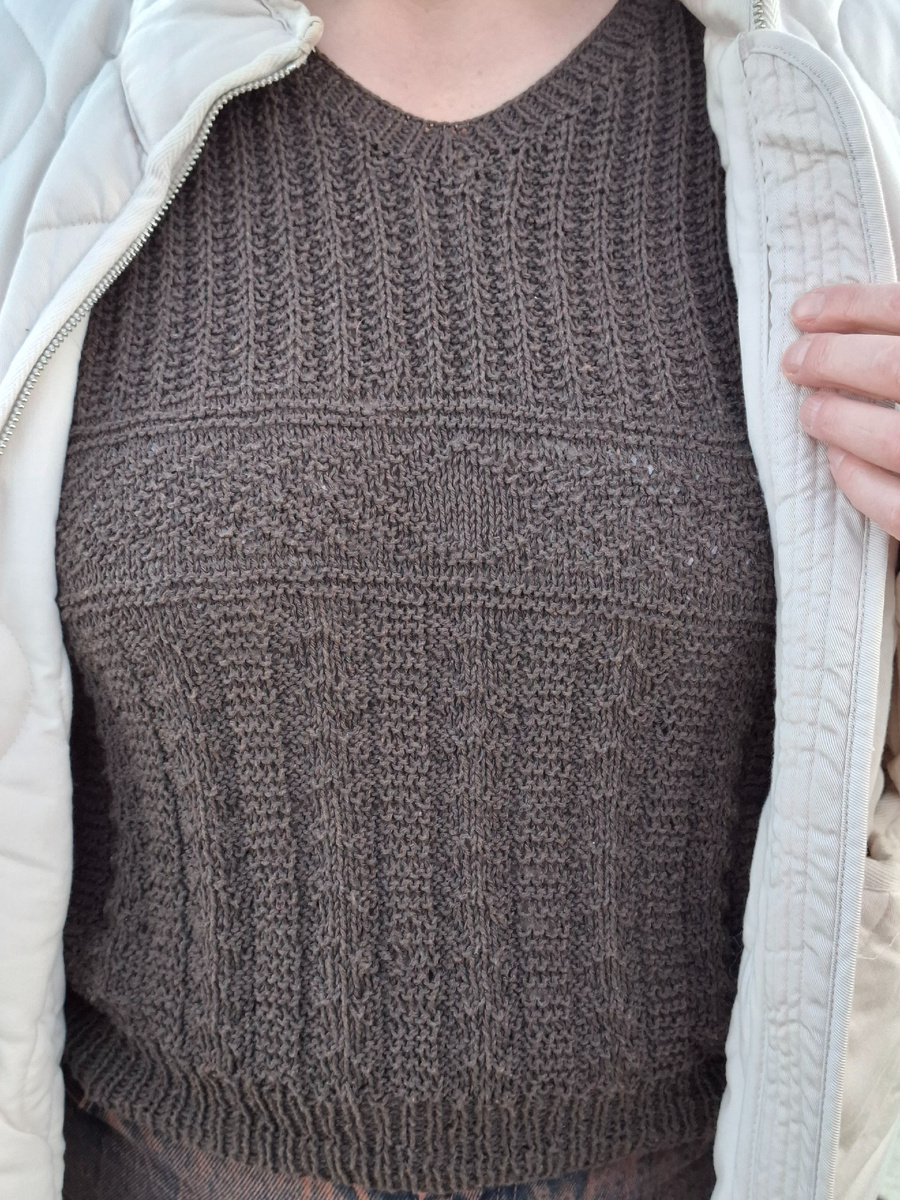 Мой коричневый полувер из хлопка