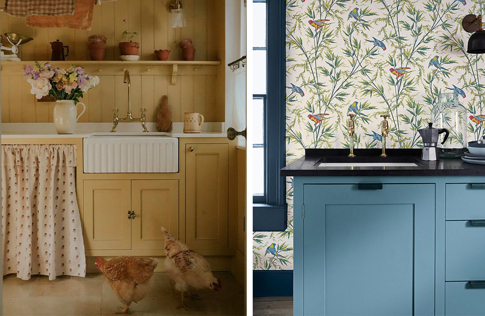     Идеи для интерьера в английском коттедж-стиле: природные оттенки, текстильные акценты, открытые фасады, винтажные узоры.    
 Фото: Little Greene