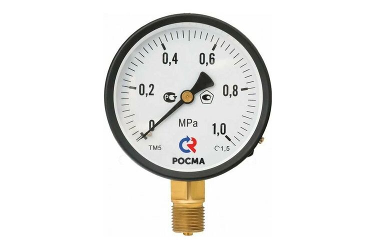 Манометр общетехнический d=100 мм, радиальный, G 1/2" НР, 10 бар. Материал взят с сайта https://market.yandex.ru