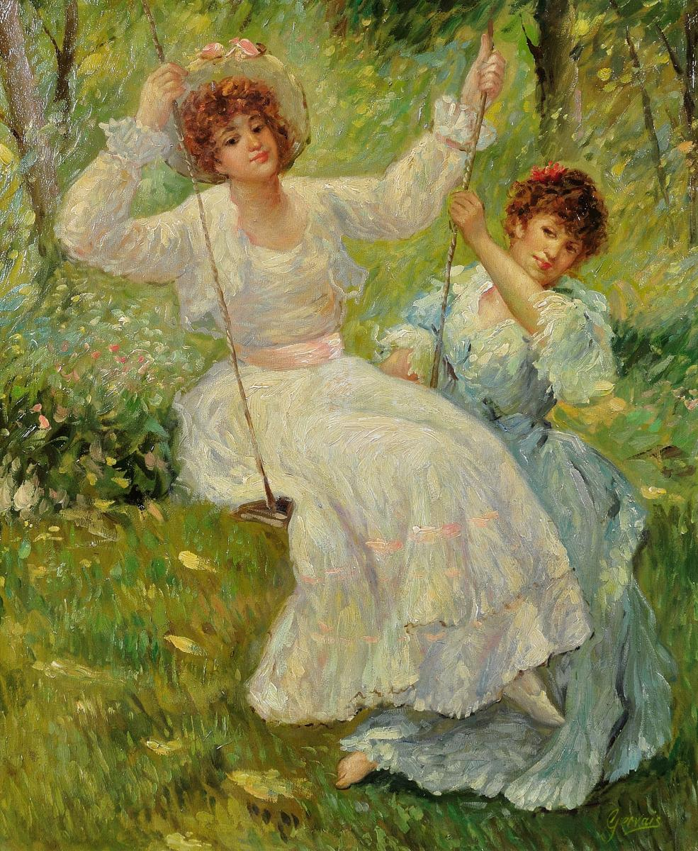 Девушки на качелях