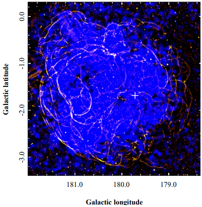     Изображение туманности S147 в галактических координатах. Khabibullin et al. / arXiv, 2024