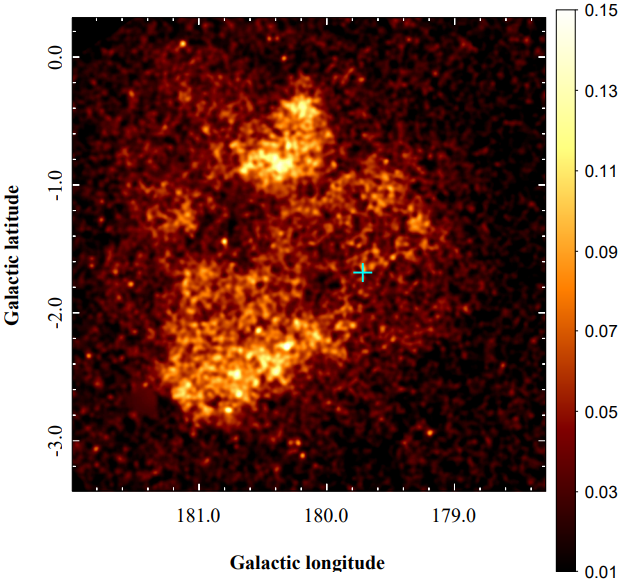     Рентгеновское изображение туманности S147 в галактических координатах, полученное телескопом eROSITA. Khabibullin et al. / arXiv, 2024