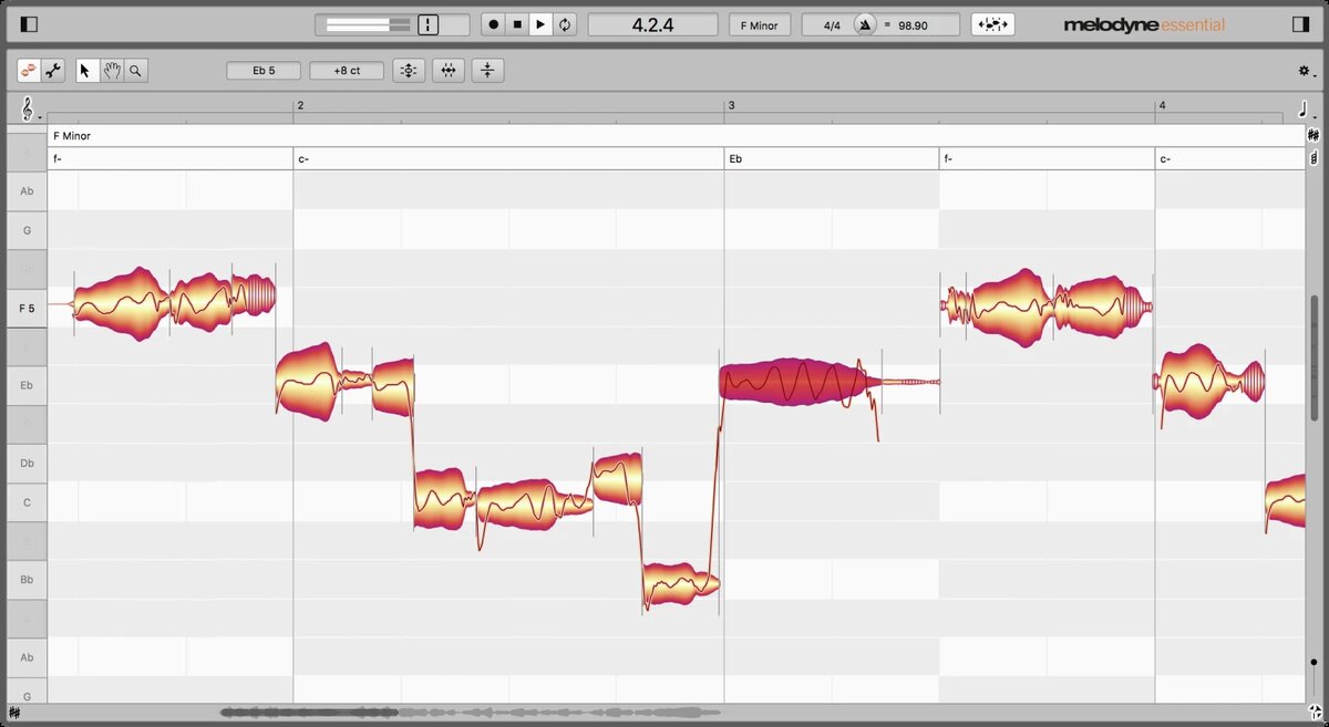Коррекция высоты тона в Melodyne