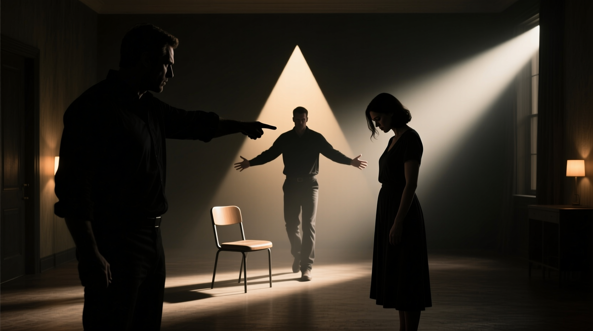 Треугольник Карпмана — это модель токсичного взаимодействия, где участники бессознательно играют роли Преследователя, Жертвы и Спасателя. Выход — это осознание своей роли и отказ от игры, символически — «выйти из треугольника».