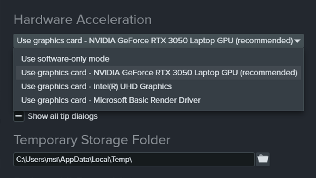 Camtasia 2022.  Настройки программы