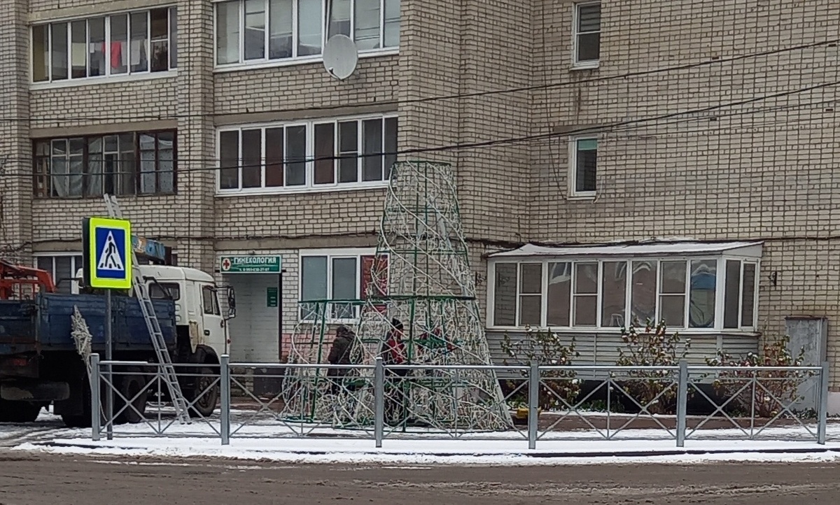 Монтаж новогодней елки. Фото автора.